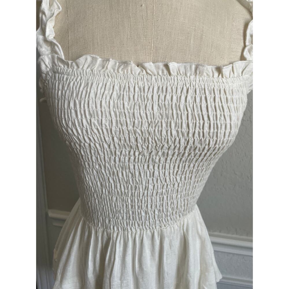 White Ruffle Tie-Back Sundress - Picture 7 of 10